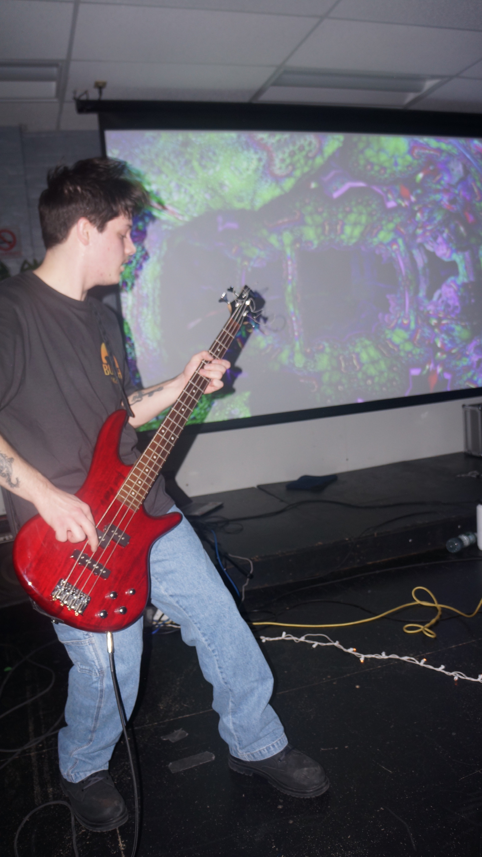 Gabe performing on stage