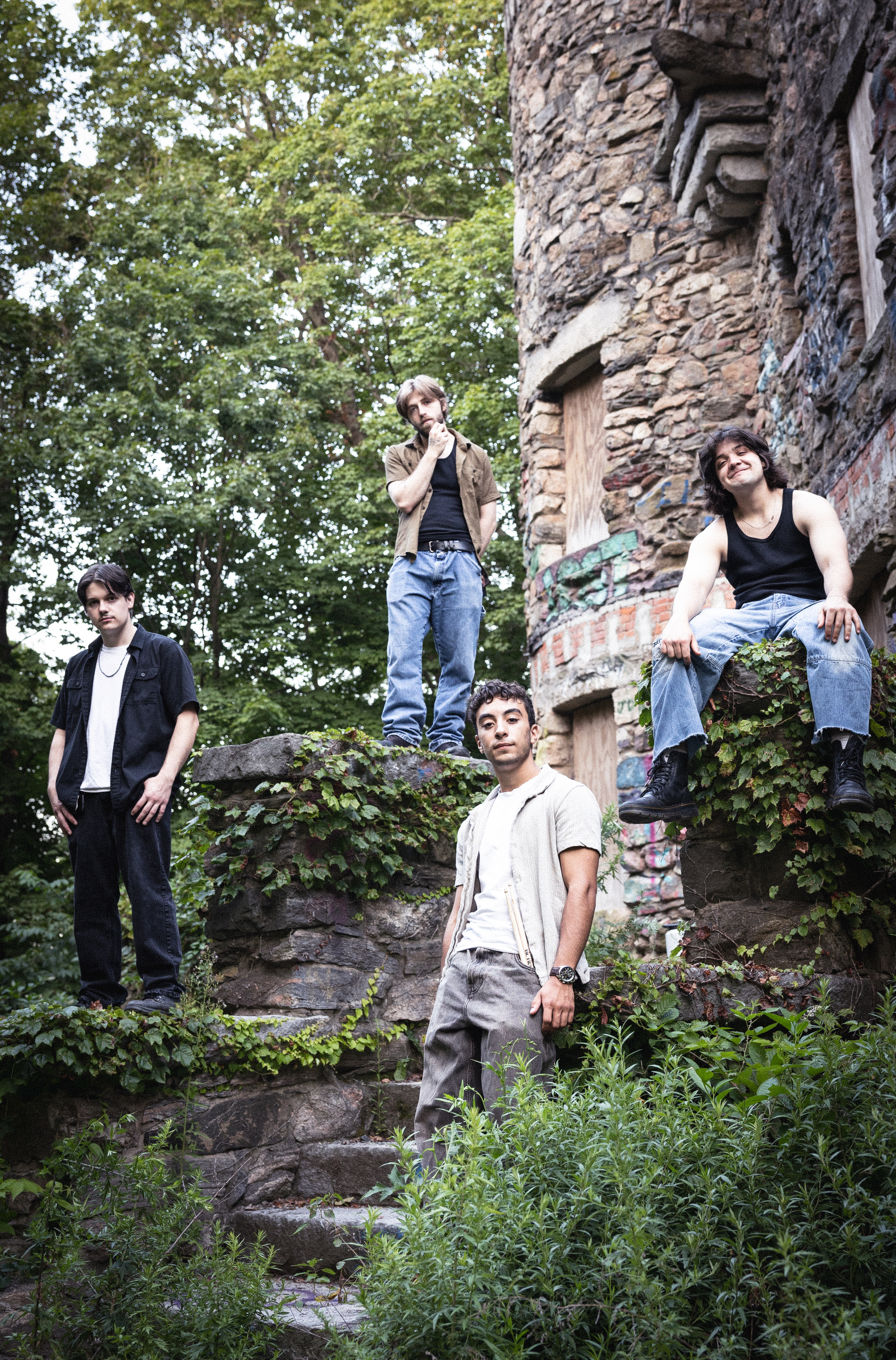 NewFare band promo shoot, whole band.